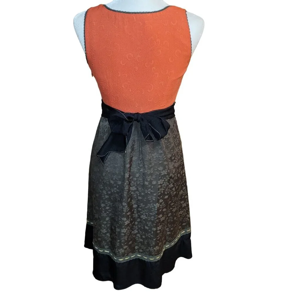 Moulinette Soeurs Womens Size 0 100% Silk Belted Imprint Dress Sleeveless Anthro - Picture 4 of 10
